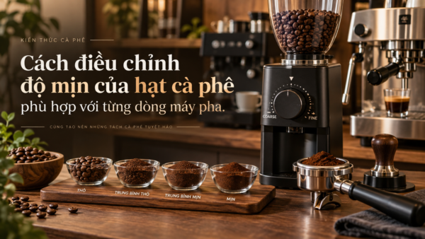 Cách điều chỉnh độ mịn của hạt cà phê phù hợp với từng dòng máy pha.