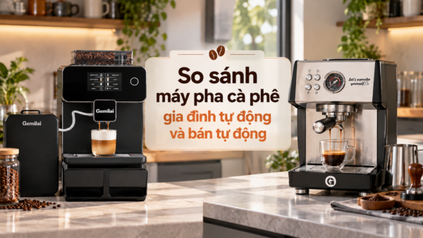 So sánh máy pha cà phê gia đình tự động và bán tự động